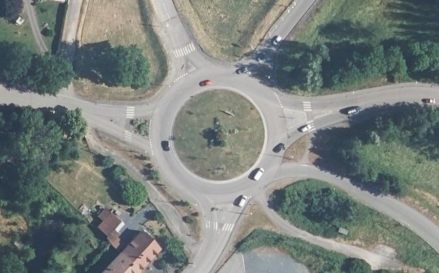 Vue aérienne du Rond-Point Théodore Monod