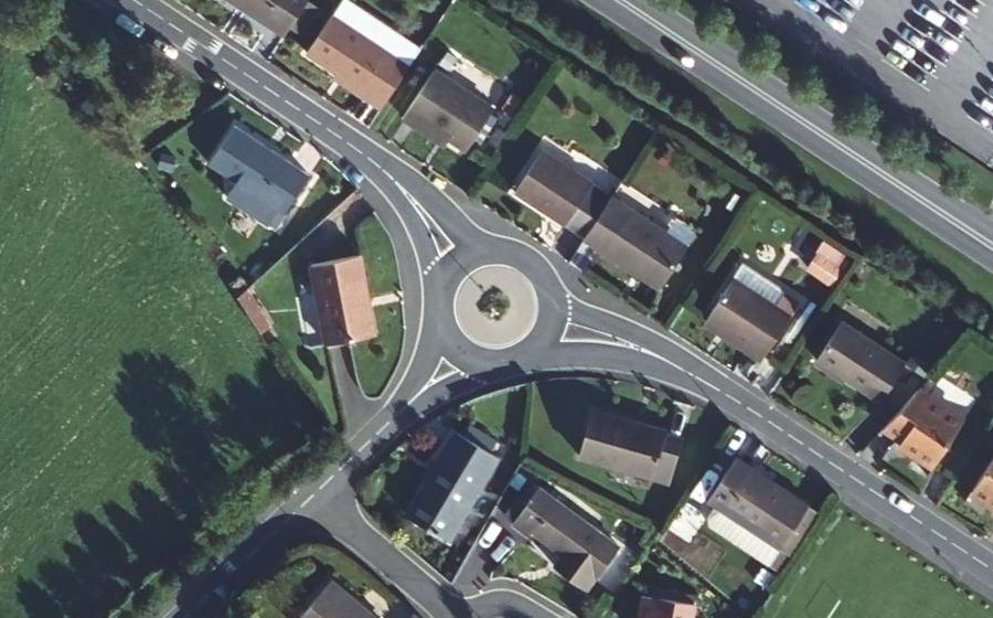 Vue aérienne du Rue d'Alsace
