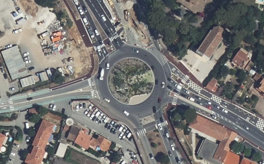 Vue aérienne du Rond-Point de la Croix Rouge