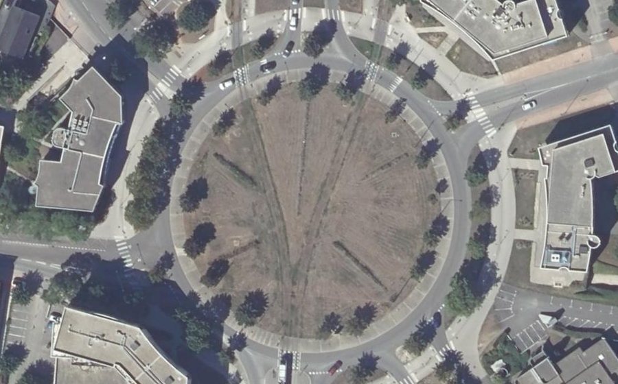 Vue aérienne du Rond-Point de la Nation