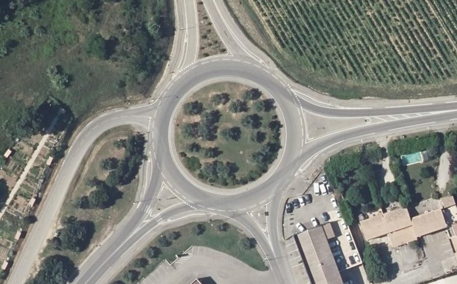 Vue aérienne du Giratoire de Nulès