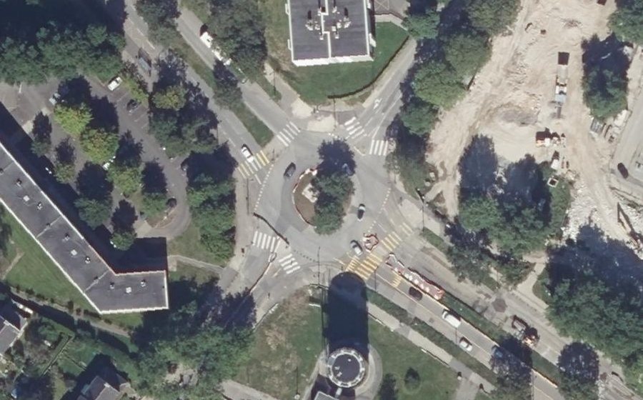 Vue aérienne du Rond-Point de Dun Laoghair