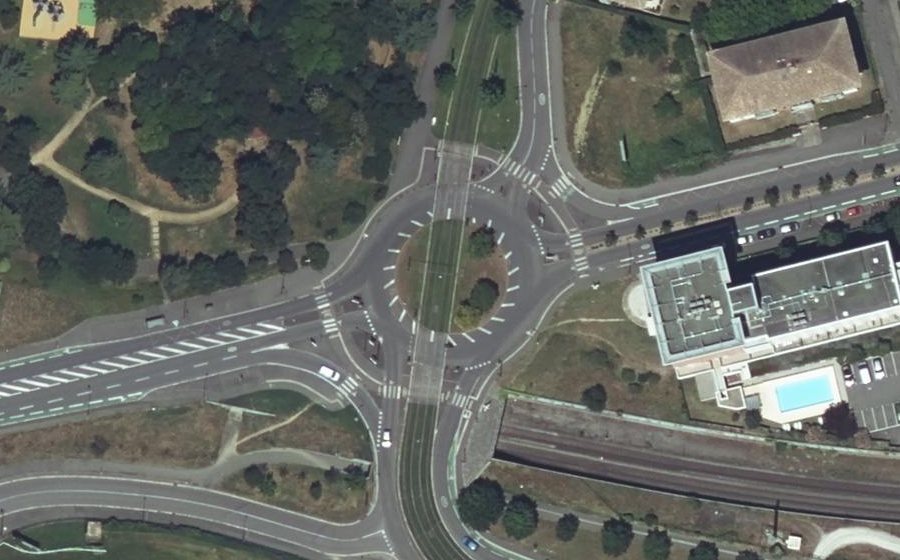 Vue aérienne du Rond-Point Henri Verdier