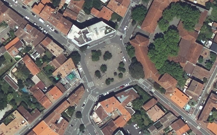 Vue aérienne du Place du Busca