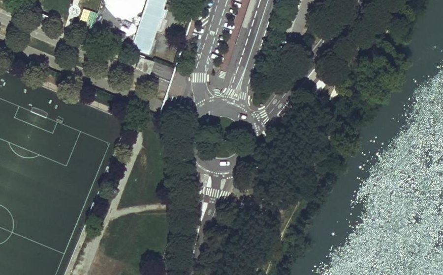 Vue aérienne du Rond-Point André Cros