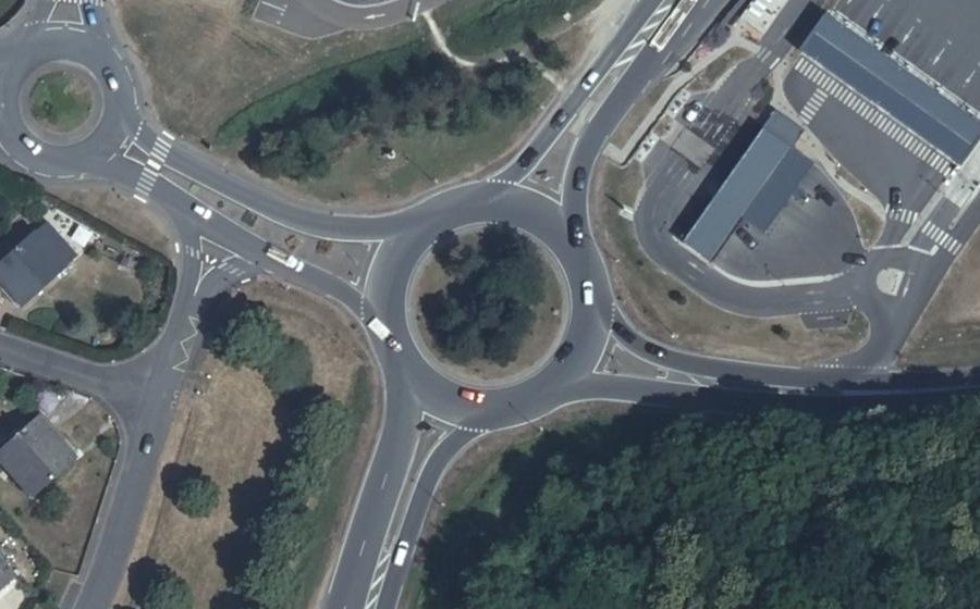 Vue aérienne du Rond-Point du 19 Mars 1962