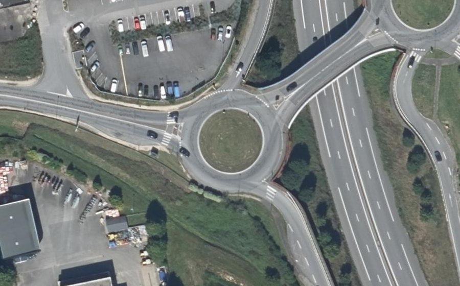 Vue aérienne du Giratoire du Poteau
