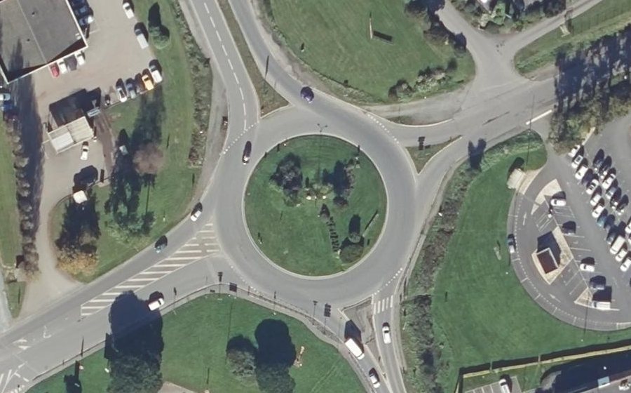 Vue aérienne du Rond-Point du Moulin aux Prêtres