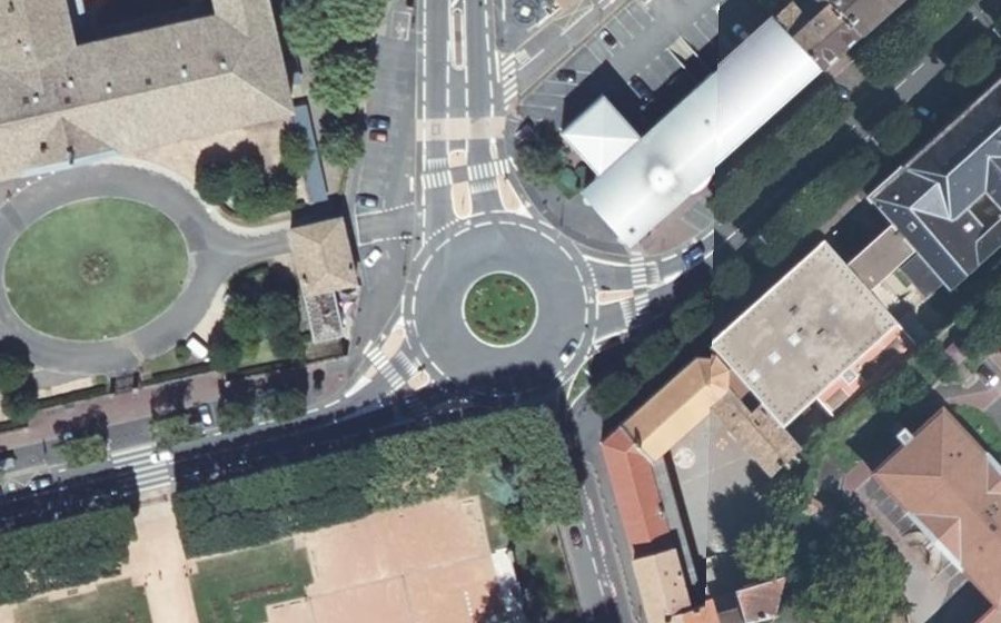 Vue aérienne du Rond-Point de l'Hôtel-Dieu
