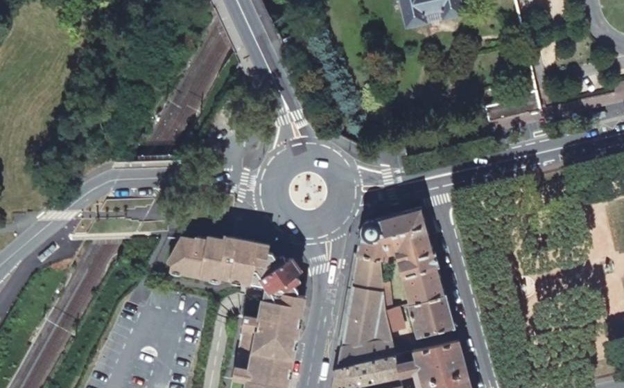 Vue aérienne du Rond-Point de la Maison du Coq