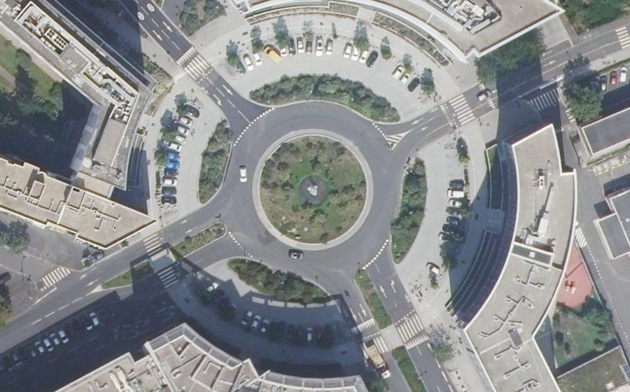 Vue aérienne du Rond-Point Nelson Mandela