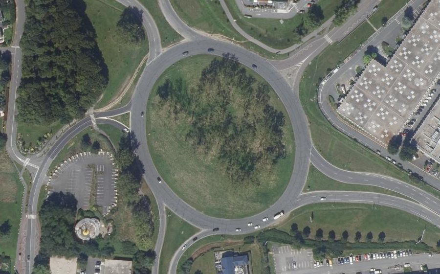 Vue aérienne du Rond-Point du Parlement Européen