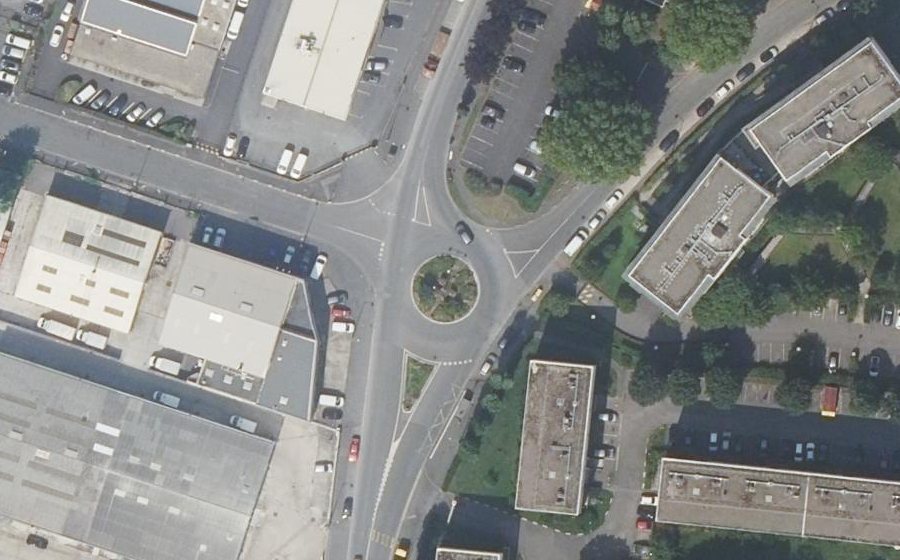 Vue aérienne du Rond-Point des Frères Lumière