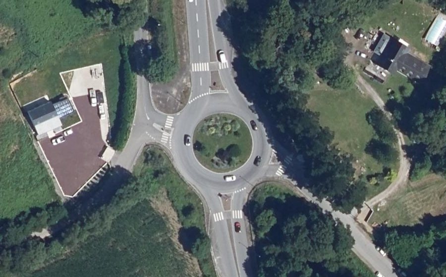 Vue aérienne du Rond-Point de Locoyarne