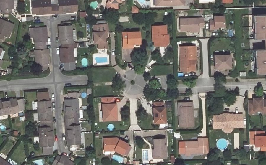 Vue aérienne du Rue Neuve