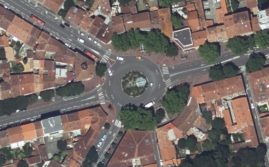 Vue aérienne du Place de la Patte d'Oie