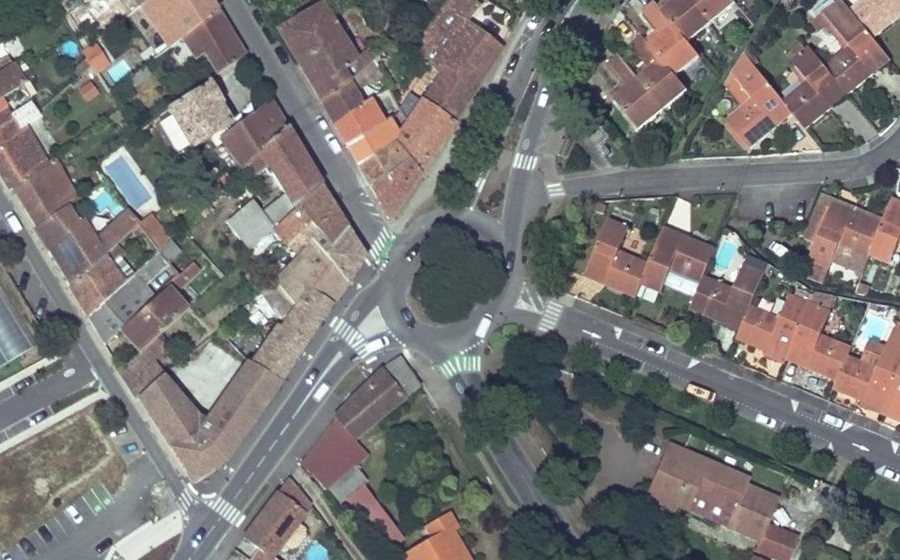Vue aérienne du Rond-Point du Souvenir Français