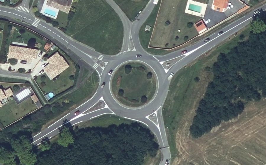 Vue aérienne du Rond-Point Antoine de Saint-Exupéry