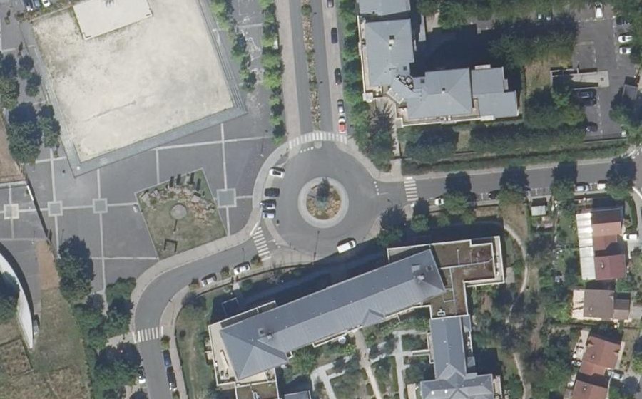 Vue aérienne du Rond-Point des Droits de l'Homme