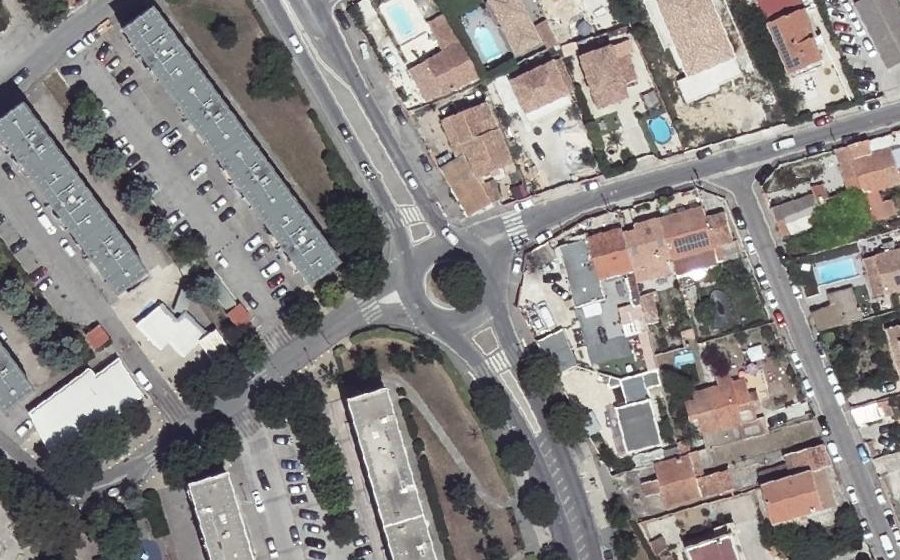 Vue aérienne du Rond-Point Joseph Hayek