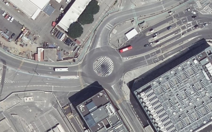 Vue aérienne du Rond-point du Cap Janet