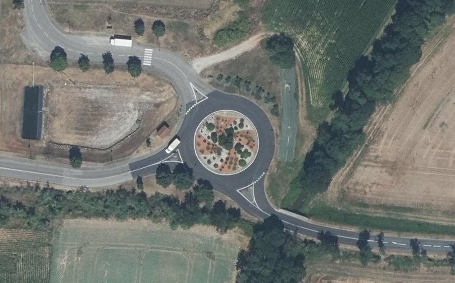 Vue aérienne du Rond-Point du Cottey