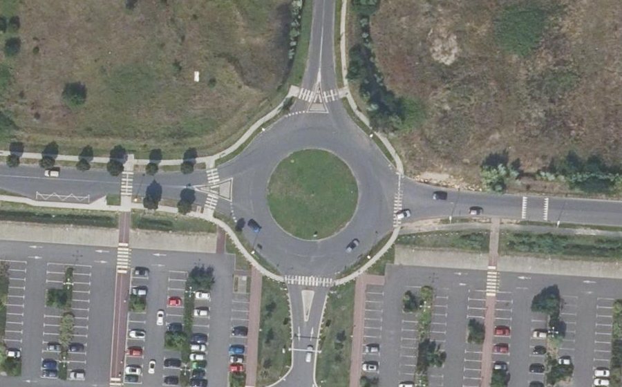 Vue aérienne du Rond-Point Pierre Tchernia