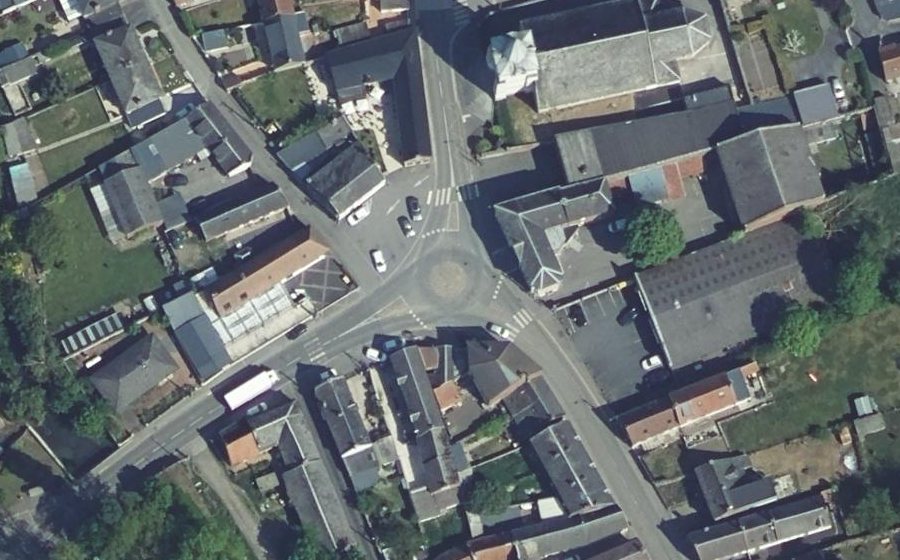 Vue aérienne du Place des Anciens Combattants d'AFN