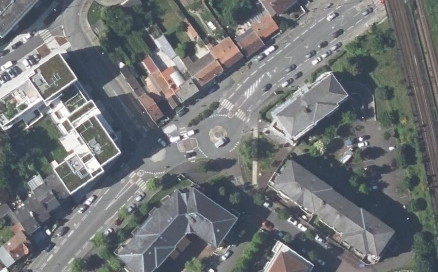 Vue aérienne du Rond-point Émile David