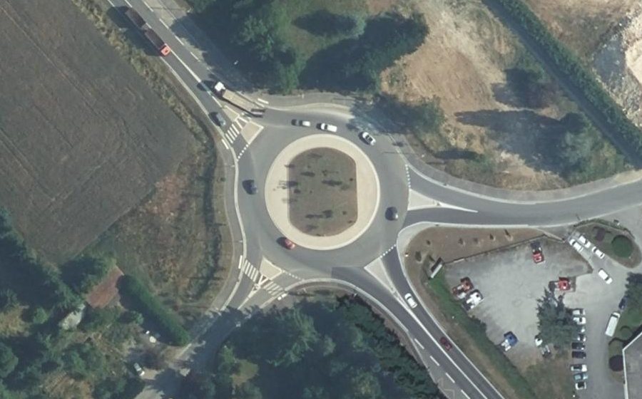 Vue aérienne du Rond-Point des Reçais