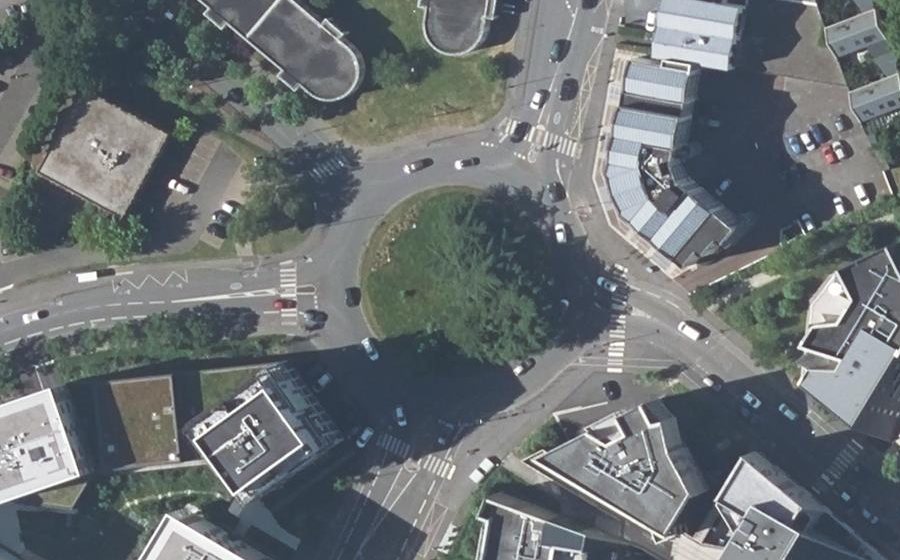 Vue aérienne du Rond-Point des Combattants d'Indochine