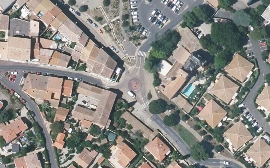 Vue aérienne du Rond-Point du Château de Trédos