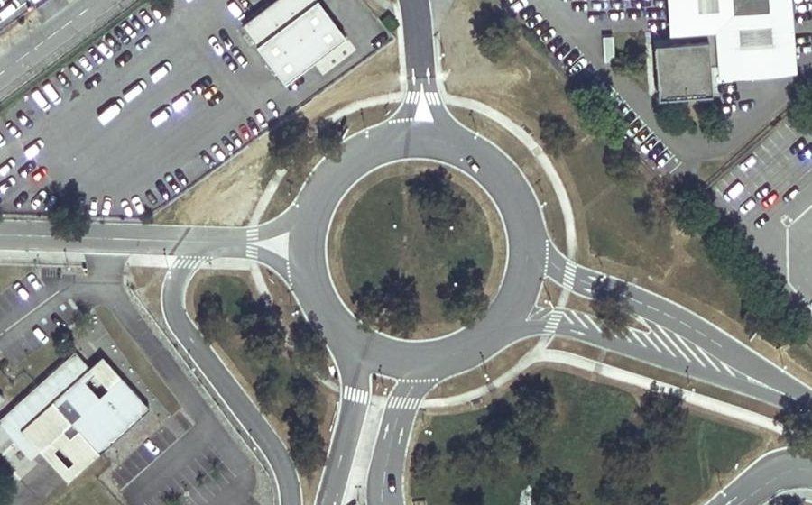 Vue aérienne du Rond-Point de la Tour