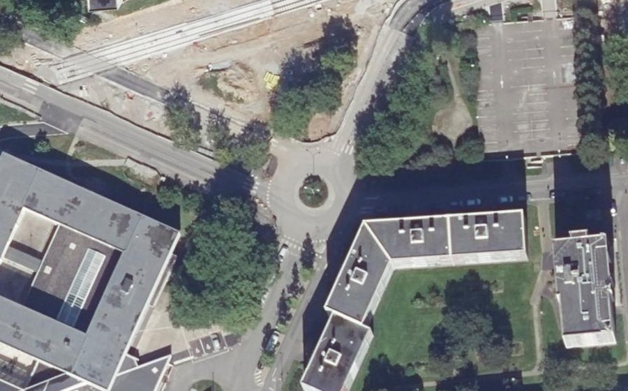 Vue aérienne du Rond-Point de Fougères