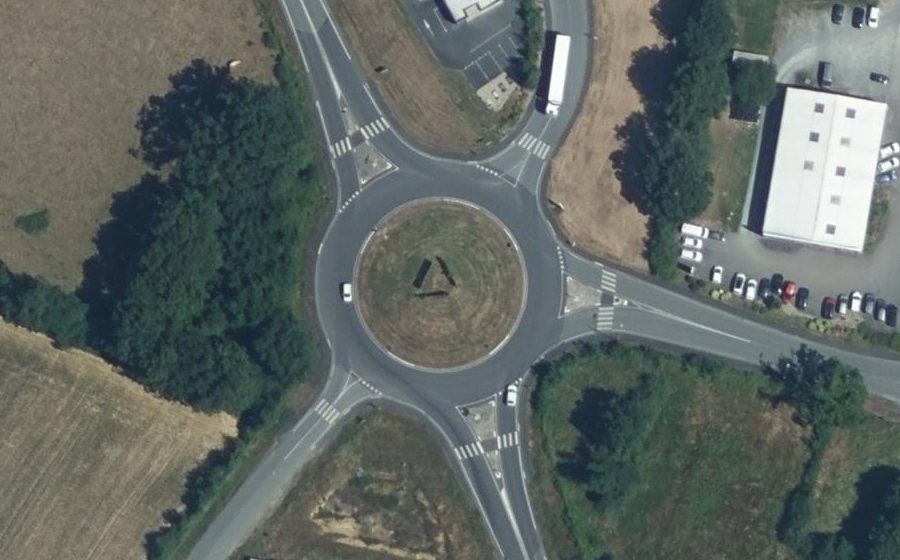 Vue aérienne du Rond-Point des Mines de Fer