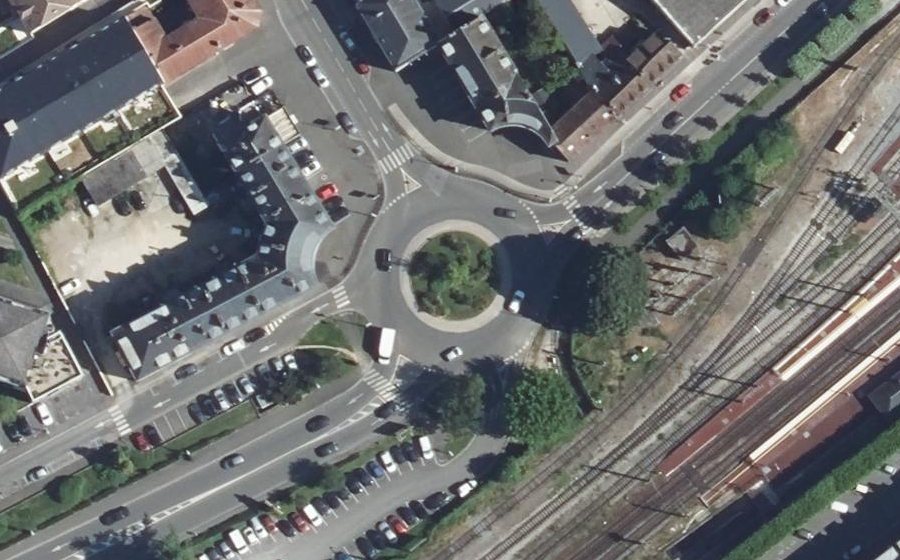 Vue aérienne du Carrefour de Guimarães