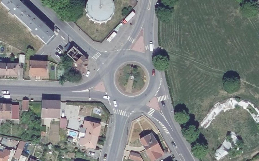Vue aérienne du Rond-Point de la Première Armée Française 1944-1945