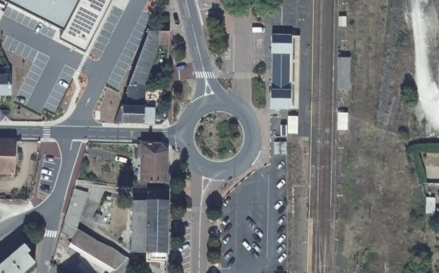 Vue aérienne du Rond-Point de la Gare