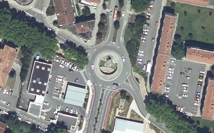 Vue aérienne du Rond-Point des Droits de l'Homme