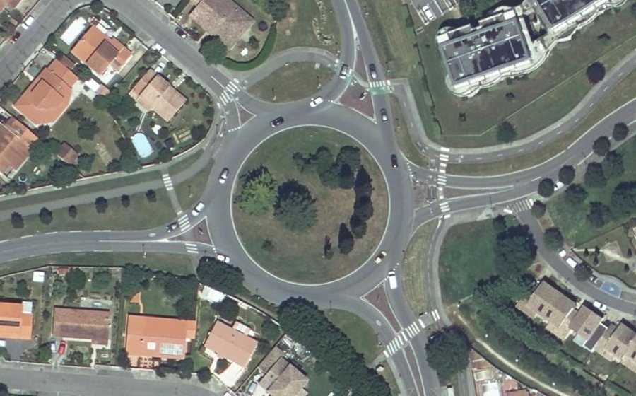 Vue aérienne du Rond-Point du Garoussal