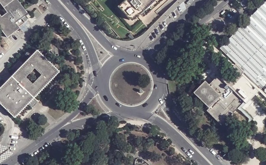 Vue aérienne du Rond-Point Pierre Guerre