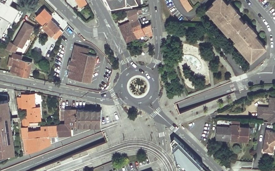 Vue aérienne du Place du Relais