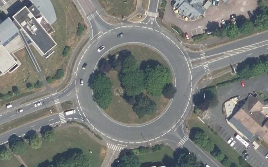 Vue aérienne du Rond-Point du Débarquement