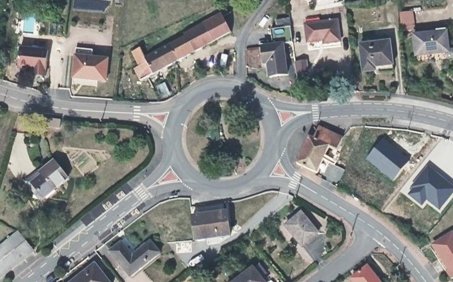 Vue aérienne du Rond-Point André Proudhon