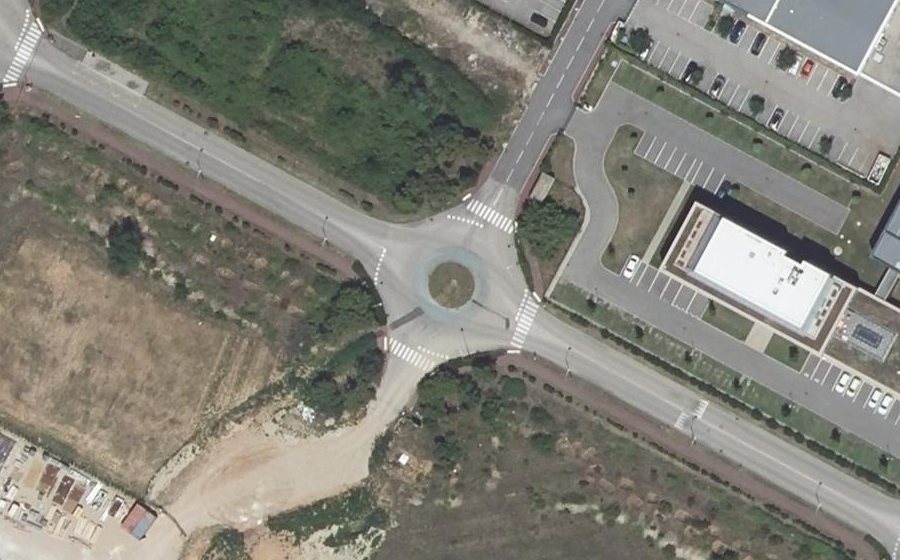 Vue aérienne du Rond-Point Armand Peugeot