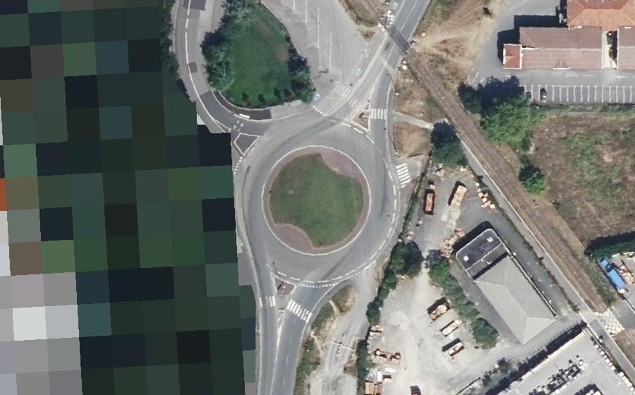 Vue aérienne du Rond-Point de l'Hélice