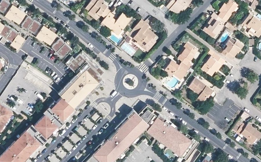 Vue aérienne du Rond-Point Laurent Cailhol