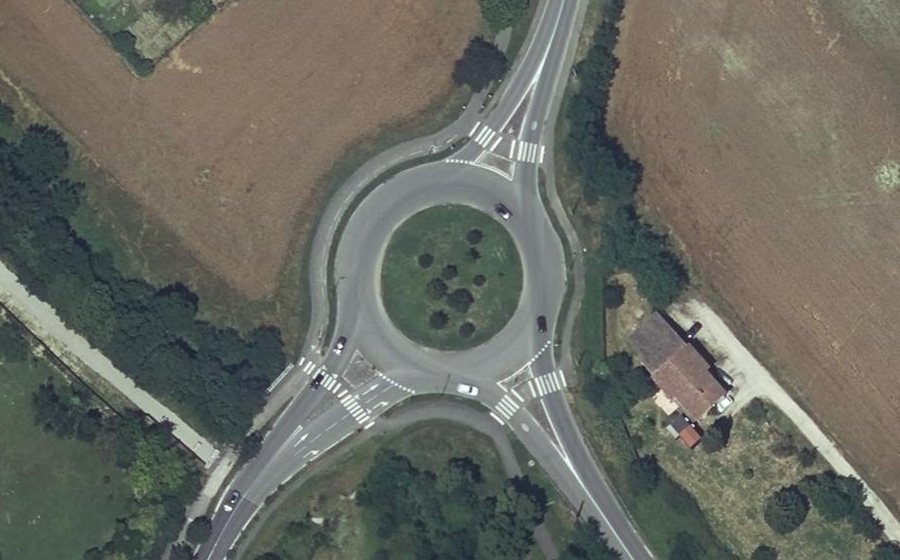 Vue aérienne du Rond-Point Sébastienne Guyot