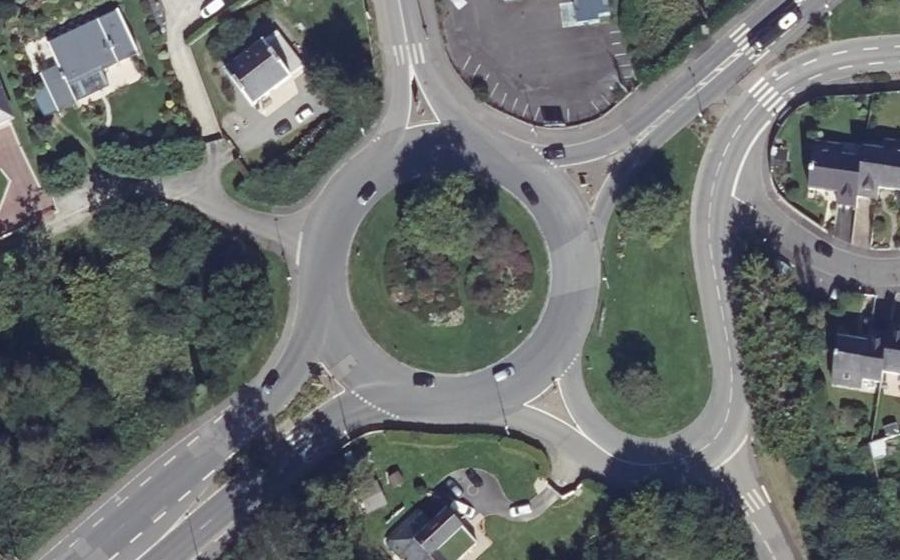 Vue aérienne du Rond-Point du Pontrouff