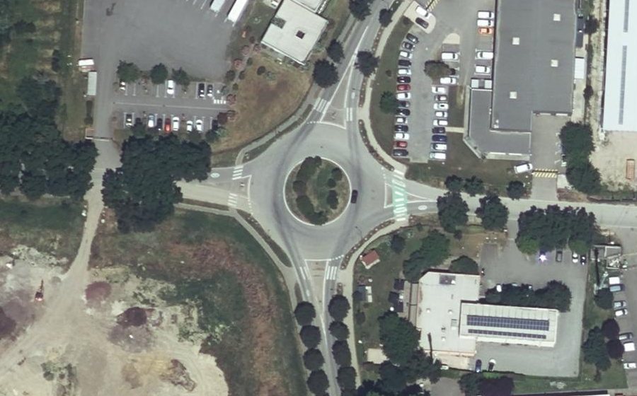 Vue aérienne du Rond-Point Marie-Madeleine Fourcade